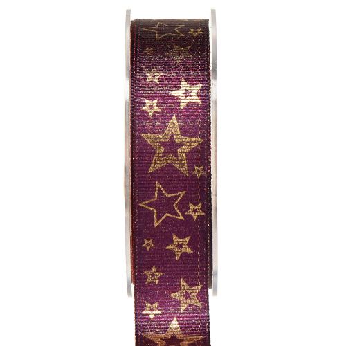 daiktų Žvaigždžių juostelė Kalėdų juostelė Violetinė Auksinė Glamour W25mm L15m