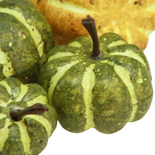 daiktų Taškinė dekoracija rudens puošmena moliūgai geltonai žalia Ø2–4,5cm 12 vnt