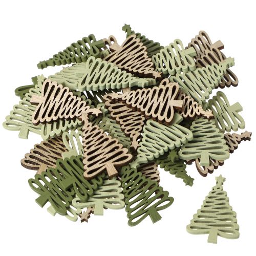 daiktų Scatter Kalėdų eglės žvaigždė žalia 3x4,5cm 72 vnt