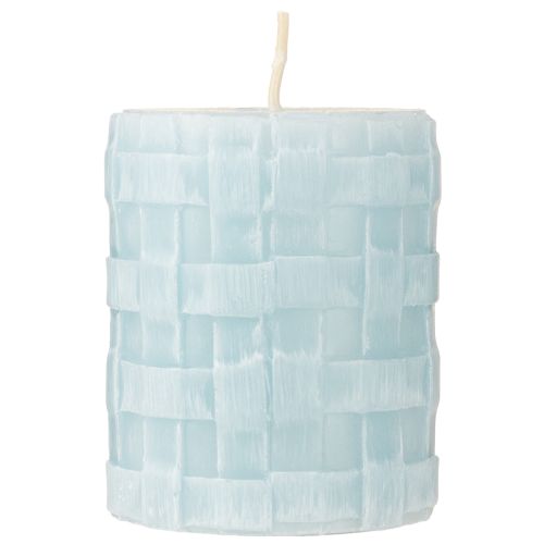 daiktų Stulpelio formos žvakės Rustic 80/65 šviesiai mėlynos žvakės dekoratyvinei žvakei, 2 vnt.