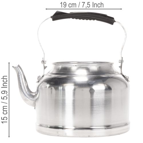 Vintažinis dekoratyvinis arbatinukas-vazonas, metalinis su cinko imitacija, Ø19 cm, aukštis 15 cm | Floristik24.lt
