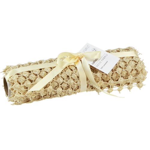 daiktų Stalo bėgių tinklelis auksinis kremas su blizgučiais P19cm L1,5m