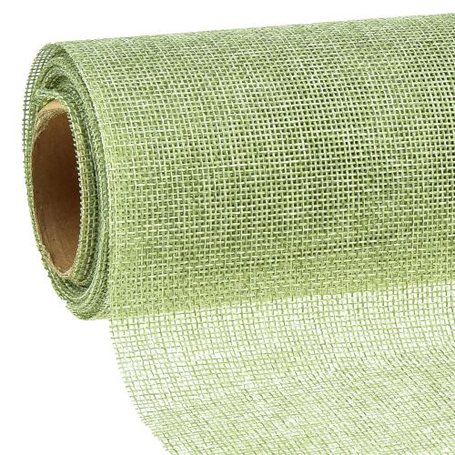 daiktų Stalo takelis žalias šviesiai žalias su džiutu, dekoratyvinis audinys 29×450cm - Elegantiška stalo takelė Jūsų šventinei puošmenai