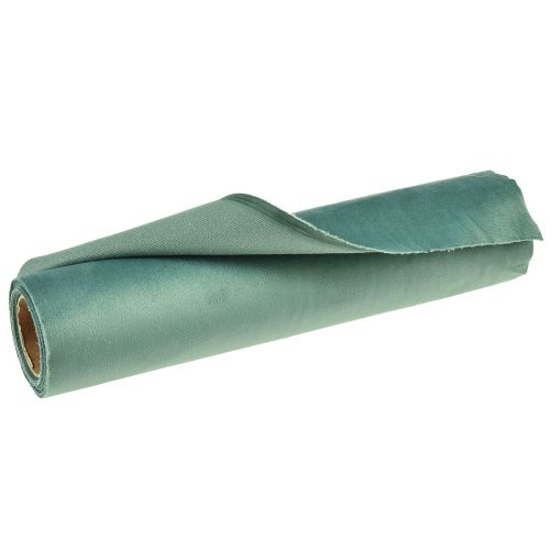 daiktų Aksominė stalo takelis žalias turkis, dekoratyvinis audinys 28×270cm - elegantiška stalo takelis Jūsų šventinei puošmenai