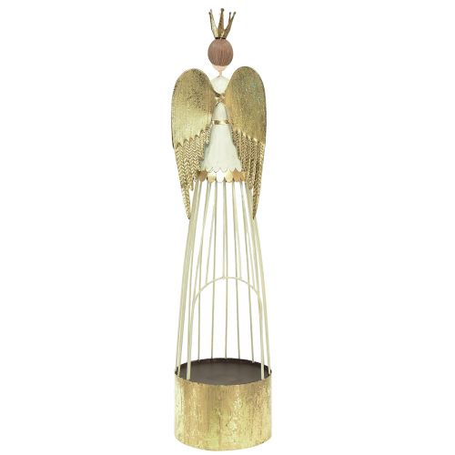 daiktų Stalo puošmena metalinė angelo figūrėlė su širdele balto aukso H54cm