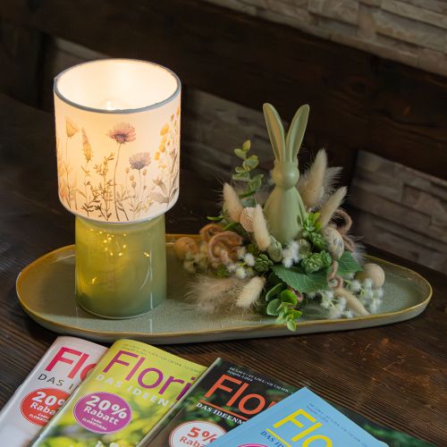 daiktų LED stalinė lempa su gėlių raštu stilingam svetainės apšvietimui, 23 cm