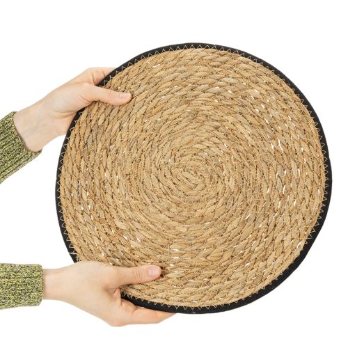 daiktų Stalo padėkliukas, apvalus, Ø35cm, 4 vnt., iš melsvų žolės