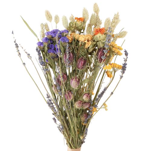 daiktų Džiovintų gėlių puokštė violetinės oranžinės jūros levandos grūdeliai 55cm