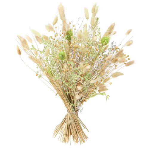 daiktų Sausa puokštė avižų linų mėtų natūrali balta 40cm 80g