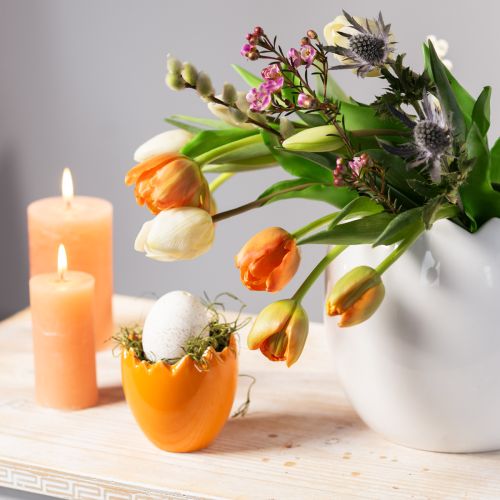 daiktų Planter Easter Egg Didelis kiaušinių keramikos vazonas Baltas 20×18cm
