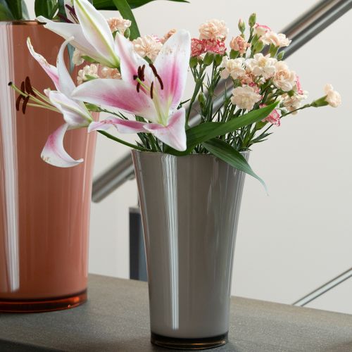 Floristik24 Vaza „Fizzy“ Ø16cm A27cm platinos pilka 1 vnt.