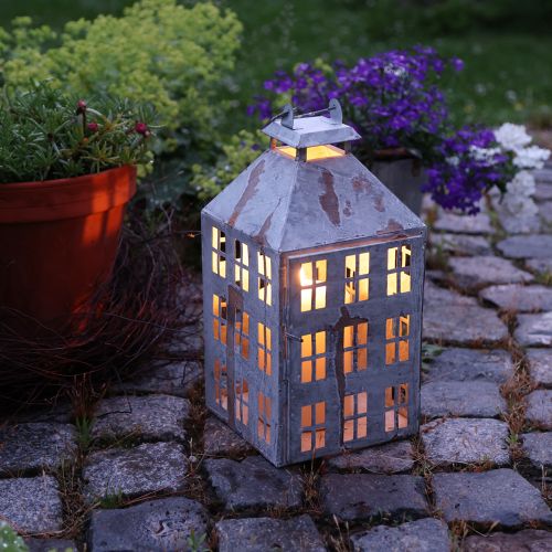 Floristik24 Vintažinis dekoratyvinis žibintuvėlis metalinis šviesos namas Shabby Chic H35cm