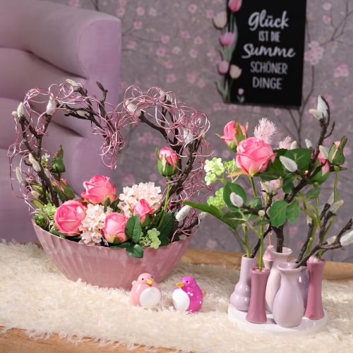 daiktų Paukščio dekoratyvinė figūrėlė, mielas ir spalvingas dizainas svetainei, 6 cm, 6 dalys