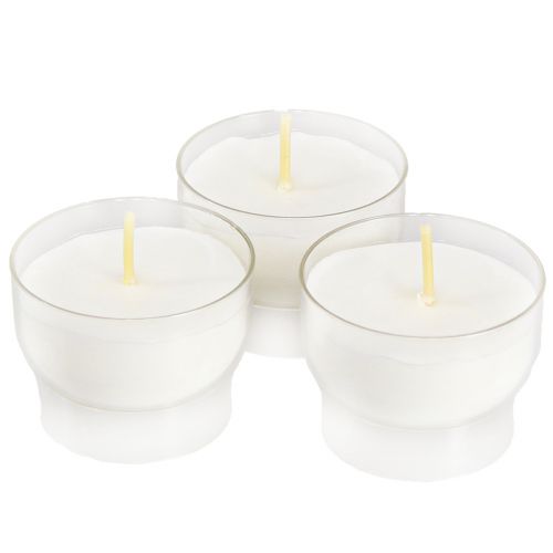 Floristik24 Vovo žvakės baltos spalvos su dubeniu Ø4,3cm 25 vnt