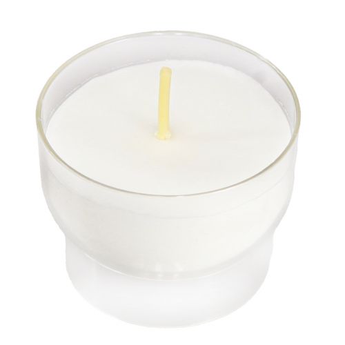 Floristik24 Vovo žvakės baltos spalvos su dubeniu Ø4,3cm 25 vnt
