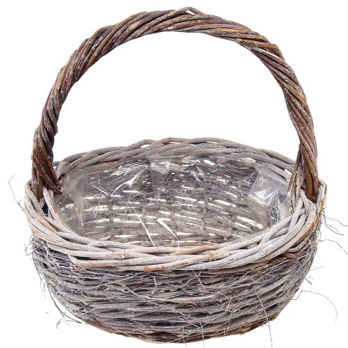 daiktų Pintas krepšelis su rankena ovalios spalvos natūraliai baltas L32/40cm – rinkinyje 2 vnt