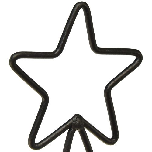 Floristik24 Metalinė eglutė su žvaigždute ir padėklu - 25x18x66 cm - Šiuolaikinė šventinė puošmena
