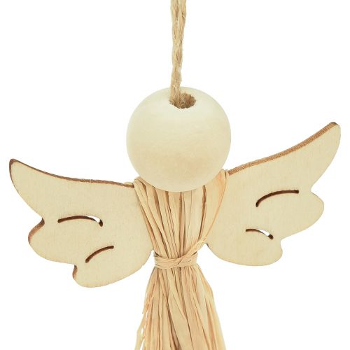 daiktų Kalėdų angelas Kalėdų eglutės puošmena angelo rafija 11cm 12 vnt
