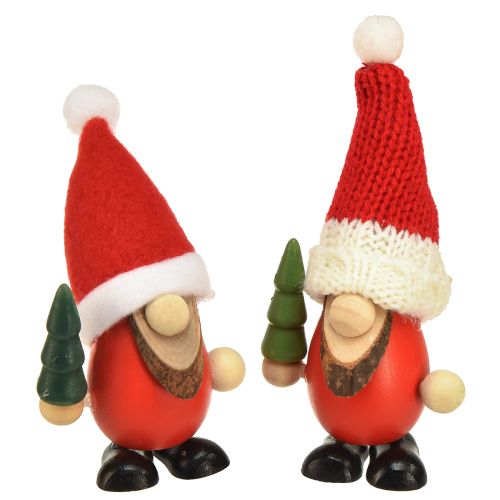 Floristik24 Kalėdiniai nykštukai dekoracija nykštukai medis raudona žalia H10.5/12cm 6 vnt