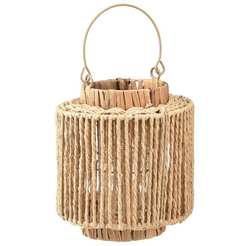 Floristik24 Žibinto rafija su rankena natūralaus pluošto metalas Ø19cm H21cm