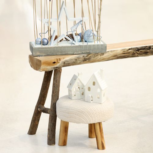 daiktų Keraminė stalo dekoracija „Žibinto namelis“ Advento baltumo, H18cm