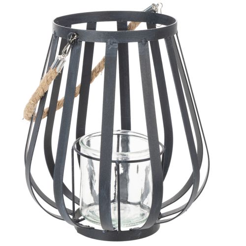 daiktų Metalinis žibintas su stiklu, antracito spalvos, Ø23 cm, aukštis 27 cm