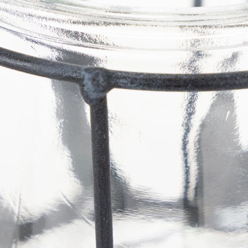 daiktų Metalinis žibintas su stiklu, antracito spalvos, Ø23 cm, aukštis 27 cm