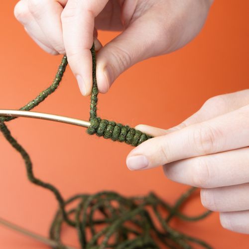 daiktų Žalia vilnonė virvelė su auksiniais siūlais, 5 m x 5 mm su viela, dekoravimui ir rankdarbiams