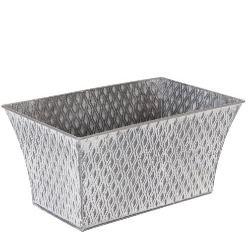 Cinko dubuo su rombo formos raštu 30 cm × 18 cm, aukštis 15 cm pirkti | Floristik24.lt
