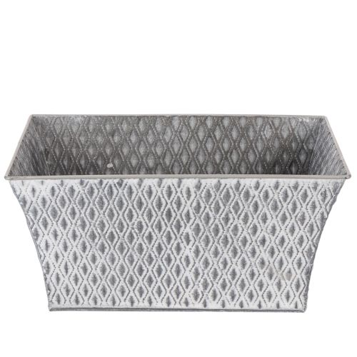 Cinko dubuo su rombo formos raštu 30 cm × 18 cm, aukštis 15 cm | Floristik24.lt