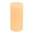 Floristik24 Vienspalvės žvakės šviesūs abrikosiniai stulpeliai 50×100mm 4vnt