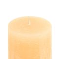 Floristik24 Žvakės Abrikosų šviesios vienspalvės stulpinės žvakės 85×120mm 2vnt