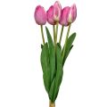 Floristik24 Rožinės tulpės Dekoracija Real Touch Dirbtinės gėlės Spyruoklė 49cm 5vnt