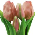 Floristik24 Dirbtinės tulpės vazone Tulpės Persikų dirbtinės gėlės 22cm