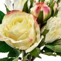 Floristik24 Dirbtinės rožės geltonos dirbtinės rožės dekoratyvinė puokštė 29cm 12vnt
