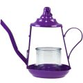 Floristik24 Žibintuvėlis stiklinis žibintuvėlis arbatinukas violetinis Ø13cm H22cm