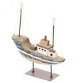 Floristik24 Laivo dekoracija, jūrinio stiliaus, medinė su stovu, 20 cm