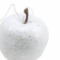Floristik24 Deco mini obuolių blizgučiai balti eglutės papuošimai Ø3,5cm 24vnt