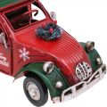 Floristik24 Kalėdų puošmena automobilis Kalėdinis automobilis senovinis raudonas L17cm