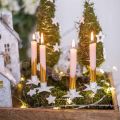 Floristik24 Žvakidėlis eglutei, kalėdinis, žvaigždutė klijavimui, žvakių puošmena iš metalo balto shabby chic Ø5cm