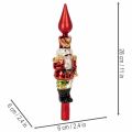 Kalėdų eglutės viršūnėlės riešutėlio figūrėlė, raudona, Kalėdų eglutei, 28 cm, tikras stiklas | Floristik24.lt