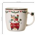 Keraminis puodelis su kalėdiniu motyvu, automobiliu ir dovanomis, 9 cm | Floristik24.lt