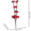 Dirbtinė šakelė su raudonomis uogomis, 15 cm, 6 vnt. | Floristik24.lt