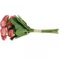 Dirbtinė gėlė, dirbtinis varpelis kekėje, ramunės baltai rožinė L32cm 10vnt