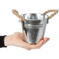 Blizgus metalinis kibiras su virvinėmis rankenomis, Ø12cm | Floristik24.lt