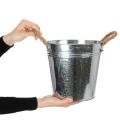 Blizgus metalinis kibiras su virvinėmis rankenomis, Ø22cm | Floristik24.lt