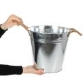 Blizgus metalinis kibiras su virvinėmis rankenomis, Ø25cm | Floristik24.lt