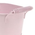 Floristik24 Lakštinio metalo dubuo ovalus pastelinės rožinės spalvos 19,5 cm x 11 cm x 9 cm