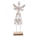 Floristik24 Stalo puošmena gėlių fėja spyruoklinė metalinė dekoracija fėja balta H30,5cm