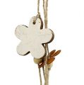 Floristik24 Gėlių kabykla medinė-metalinė balta, rūdys L 95cm